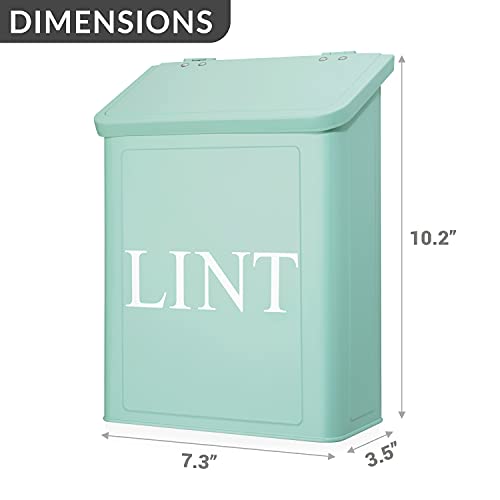 Calindiana-Modern-Farmhouse-Metal-Lint-Bin-for-Laundry-Room-Mint-10L