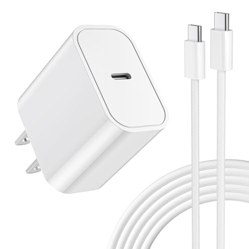 Image of iPhone 17 16 15 Fast Charger, 25W USB C Wall Charger Block with 60W 6 FT USBC Cable for iPhone 17 /17 Pro /17 Pro max /Air /16 15 Pro Max Plus, iPad, Samsung, 25 Watt Type C Charging Block and Long Cord