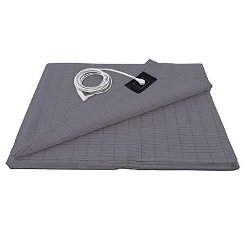 Grounding Sheets With Silver Fiber & Organic Cotton - Conductive With Grounding Cord, Grounding Keep Good Sleep, Natural Health(Grey, 27X52 Inch) #TOP5