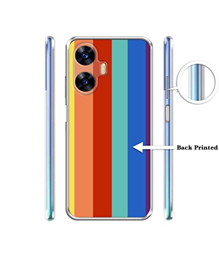 Image of Amazon Brand- Solimo Rainbow Colors Printed Silicon Soft TPU Back Case Cover Compatible for Realme C55 4G / Narzo N55 4G