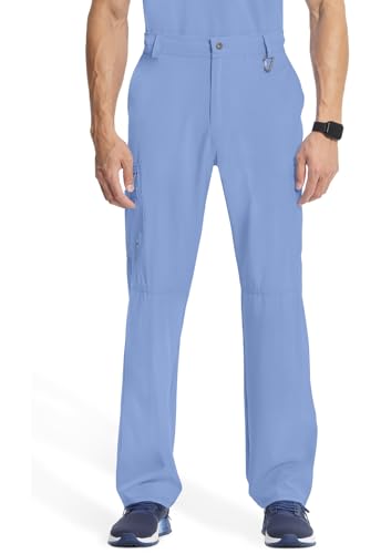 Infinity Pantalon Scrub Homme Moderne 6 Poches Jambe Effilée CK200AS, XL Court, Ciel