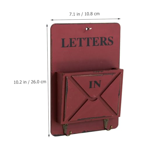 Porte-courrier mural vintage rouge, un support décoratif d'exception - 6