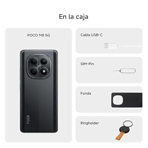 XIAOMI POCO M8 5G Smartphone de 8+512GB Negro Pantalla de 6,77″ 120Hz