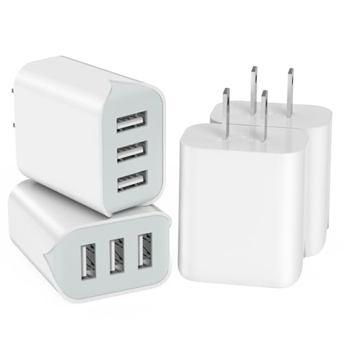 TOPWE USB コンセント 充電器 ac アダプター 【４個セット PSE認証済】3ポート 3.1a iPhone Xperia Samsung Galaxy Android 等のUSB機器対応 (ホワイト)