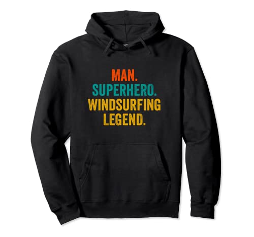 Hombre Superhero Windsurf Leyenda - Funny Windsurfer Sudadera con Capucha