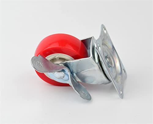 Roulette de meubles robuste en polyuréthane rouge de 2 pouces