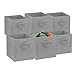 Foldable Cube Storage Bins - 6 Pack - These Decorative Fabric Storage Cubes are Collapsible and Great Organizer for Shelf, Closet or Underbed. Convenient for Clothes or Kids Toy Storage Unit (Grey)