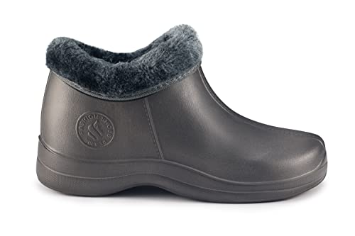 ESTRO Gummistiefel Gefüttert Herren Clogs - Regenstiefel Herren Gefütterte Gummistiefel Damen Kurz Regenschuhe Damen A16 (36, Dunkelgrau)