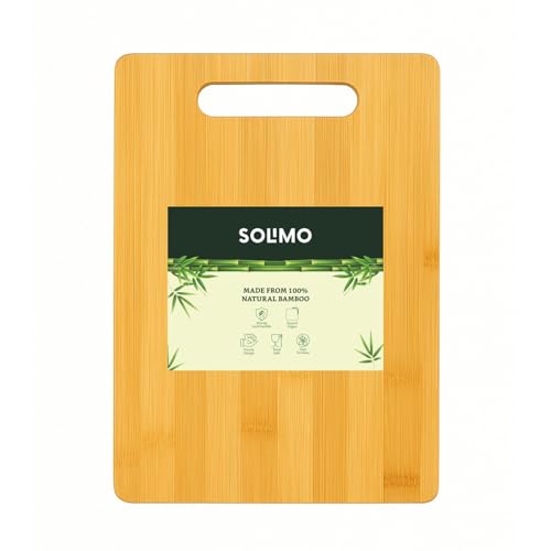 Amazon Brand - Solimo Large Eco-Friendly Wood Chopping Board | Durable | Knife Friendly | Sustainable | Ideal for Chopping, Slicing & Dicing | Brown