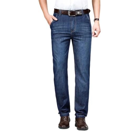 Men's Stylish Classic Straight-Leg Business Casual Jeans in a Washed Brown, Comfortable and Versatile