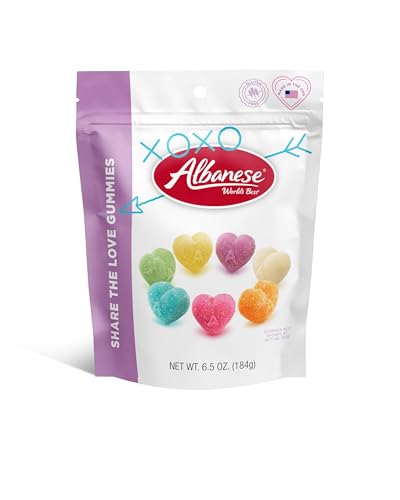 Albanese World's Best Share the Love Gummi Bears, 7 Ounce (Pack of 6), Shareable Resealable Bag of Valentine's Candy, Great Gift for Classrooms, Offices, Friends and Family