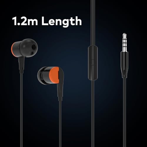 Image of Itel L20 Pro in Ear Wired Headphones | 14Mm Super Bass Driver | Built-in Music & Call Control | in-Line Microphone | 1.2M Cable Length | Black