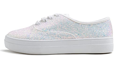 Image of FEVERSOLE Women's Fashion Dress Sneakers Party Bling Casual Flats Embellished Shoes