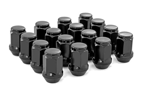 Image of Rough Country 16-Piece Lug Nut Set - M10x1.25, Bulge Acorn Style, Black, Fits Most Aftermarket Wheels