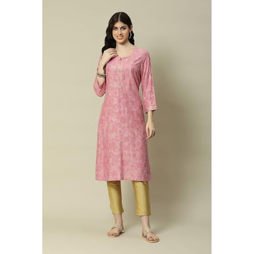 Image of Rangriti Women's Cotton Printed Straight Kurta