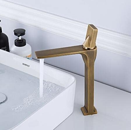 Robinet de lavabo en laiton blanc rétro et mitigeur rotatif chic
