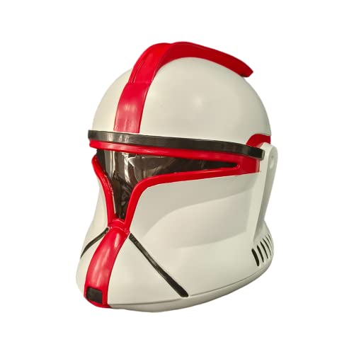 ZLCOS Casque intégral en latex de Clone Trooper SW Mando Empire pour adulte - Pour fête à thème de la 501e Légion - Pour Halloween et cosplay - Rouge
