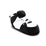 Happy Feet Slippers Standard Sneaker Slippers for Men, Women, and Kids - As Seen on Shark Tank - Classy Oversized House Slippers for Women with Non-Slip Rubber Soles - Black and White - Large