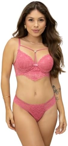 Conjunto Lingerie Feminino Sutiã Renda Strappy e Calcinha Fio Dup...
