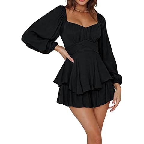 Women's Lantern Sleeve Ruched Playsuit Cover