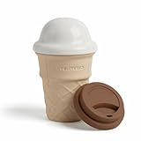 FunFink Ice Cream Cone Ceramic Mug with 2 Lids – 8oz Novelty Coffee Mugs for Kids and Adults – Cute Fun Coffee Mugs – Christmas or Birthday Gift for Ice Cream Lovers