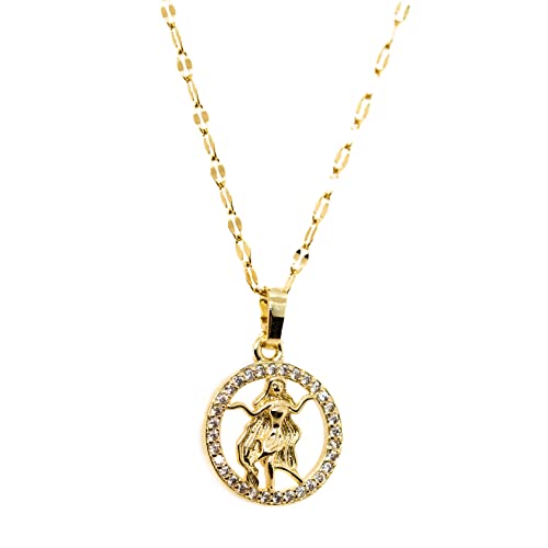 Cadeaux pour femme : pendentif zodiaque Sagittaire en acier doré