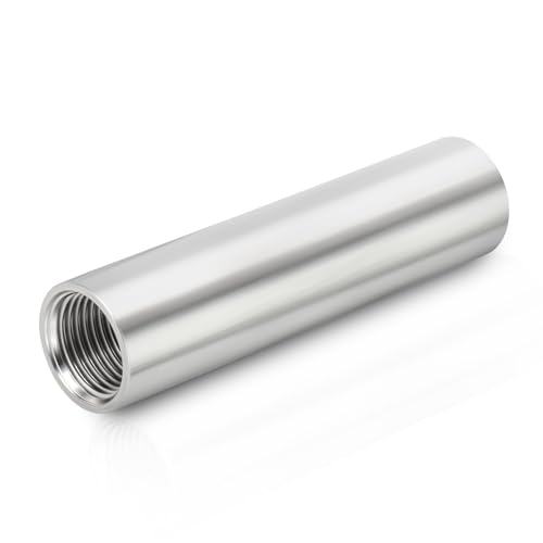 ERGAOBOY 2 Stück 1\ BSP Innengewinde x 100 mm Rohrnippel, 304 Edelstahl Gewinderohr Gerade Verbinder mit PTFE-Dichtungsband für Wasser, Luft, Gas & Sanitär
