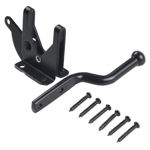 Image of Automatic Gate Latch With Screws, Heavy Duty Slam-Catch For Garden Fence Or Farm Gate, Secure Closure Lock Compatible With Hinged Doors, Black