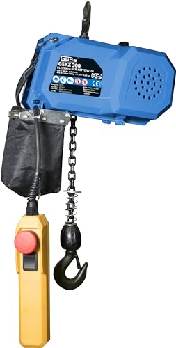 Güde Polipasto de Cadena eléctrica GEKZ 300 (230 V, 410 W de Potencia del Motor (P1), Carga máxima de 300 kg, Longitud de Cadena de 3 m, con Parada de Emergencia, Freno de transmisión mecánica de