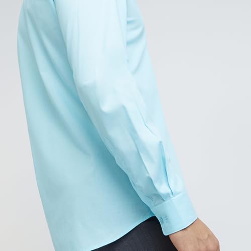 Image of Raymond Men Slim Fit Solid Pattern Pure Cotton Semi Cutaway Collar Full Sleeve Formal Shirt