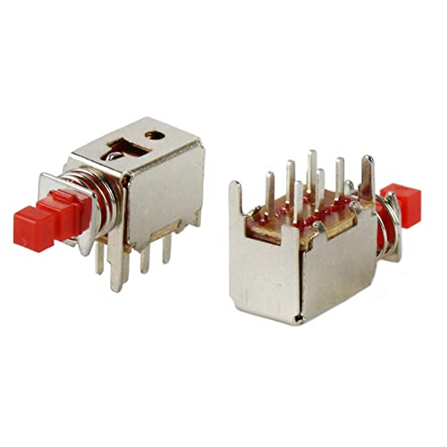 Interrupteur TV 6pin bouton-poussoir rouge DC A03-03 pour circuit alimentation x10