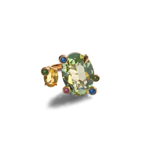 Swarovski Gema Open Ring, Mixed Cuts, Multicolored, Gold-Tone Plated