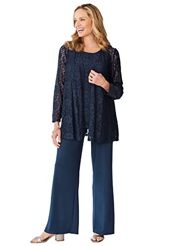 Woman Within Plus Size 3-Piece Lace Jacket/Tank/Pant Set Product