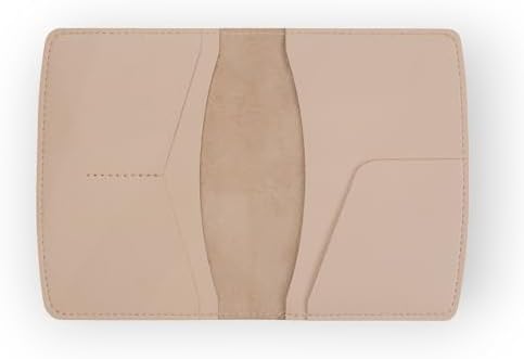 Modica Oslo - Minimalist Vegan Deri Pasaport Kılıfı | Çok Bölmeli Seyahat Cüzdanı (Bej) - Görsel 3