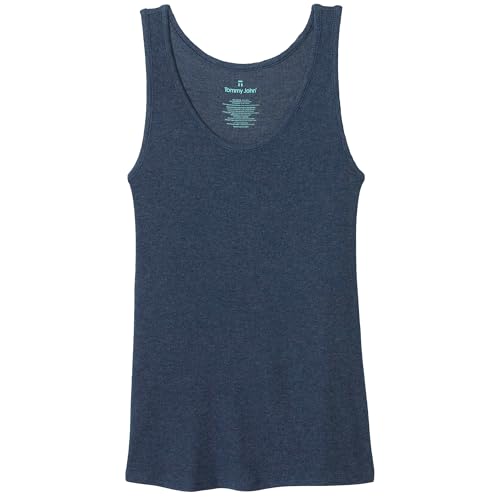 Tommy John Women's Triblend Lounge Tank, Dress Blues Heather, Small