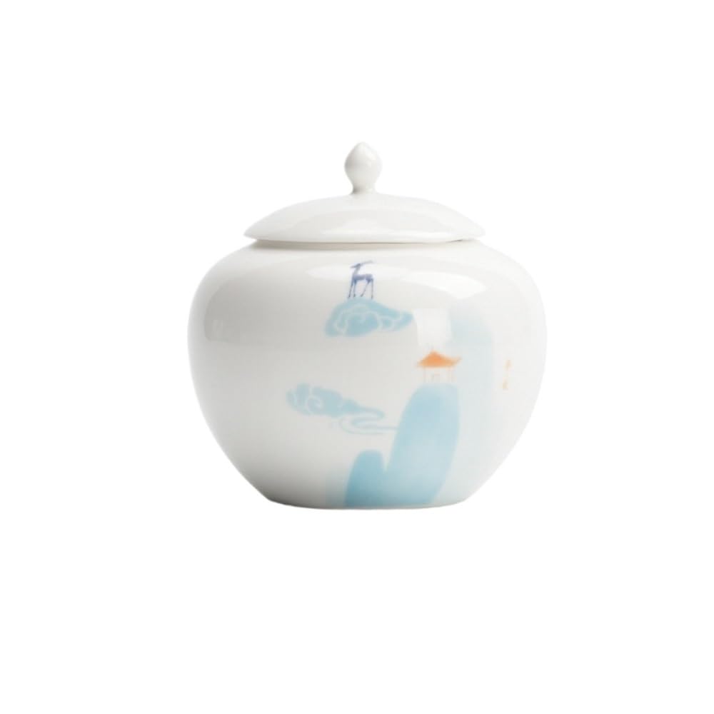 Bocal à café en vrac en céramique scellée - Petit pot de rangement portable pour la maison, la cuisine, le comptoir