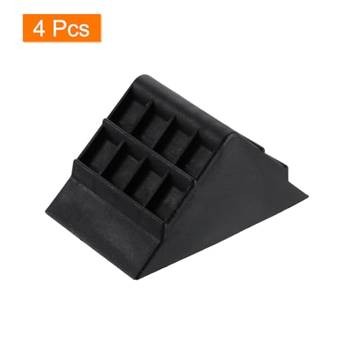 Image of uxcell 4Pcs Plastic Corner Protectors 45x77mm Right Angle Shape Glass Corner Guards Cushion for Corner Protection of Glass, Mirror, Tile, Black
