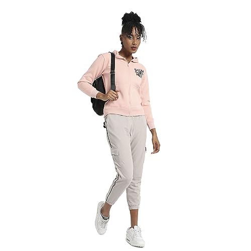 Image of Campus Sutra Women cotton Premium Zipper Hoodie-Grey