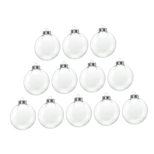 OUNONA 12 Boules de Noël à Suspendre Transparentes 8 CM en Verre Décorations pour Sapin de Noël Accessoires de Fête pour Mariage Anniversaire et...