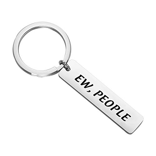 CENWA Introvert Gift Ew People Keychain Antisocials Gift (Ew People K)