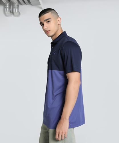 Puma Men's Regular Fit Tees (629319_Blue Crystal-Deep Navy