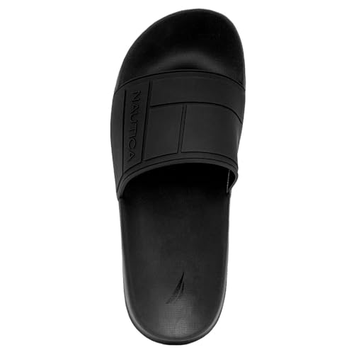 Image of Nautica Men's Open Toe Slide Sandals - Comfortable Indoor & Outdoor Shower Slippers