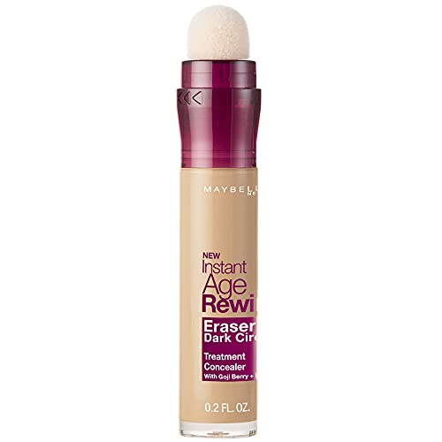 Image of Maybelline New York Full Radiant Finish Liquid Instant Age Rewind Eraser, Multi Use Concealer, Sand, 6 ml with FREE Foundation Oval Brush