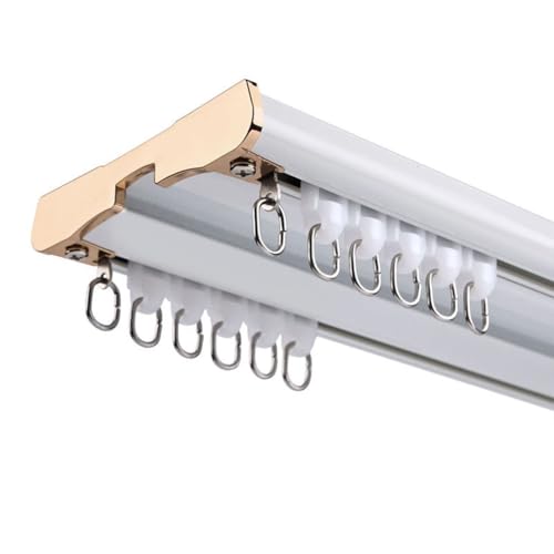 Doppio Binario per Tende, Robusto Binario da Soffitto in Alluminio, Personalizzabile per Soggiorno, Bagno, Camera da Letto, Divisorio – Kit Completo di Binario da Soffitto