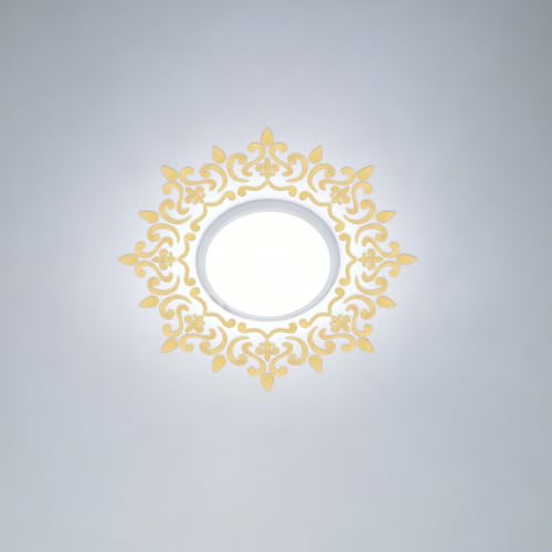 Image of INCREWAY 1 Set Self-Adhesive Acrylic Lamp Decoration Wall Sticker Set Gold Ceiling Lamp Art Decorative Wall Sticker No Drill Lamp Base Decorations for Led Light in Bedrooms and Living Rooms
