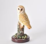 Handbemalt IXO/ALTAYA/ATLAS Figur Schleiereule mit Sockel Dekoration Vogel Statue