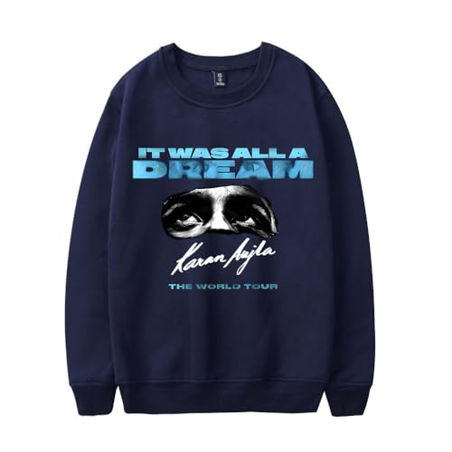 Karan Aujla It Was All A Dream World Tour Crewneck Top Men Women Casual Vintage Long Sleeve Sweater