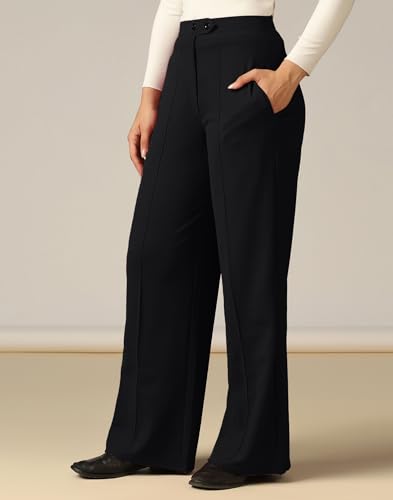 Image of SIRIL Women's Polyester Solid Regular Fit Trouser Pant for Office, College & Events Formal Casual Daily Use