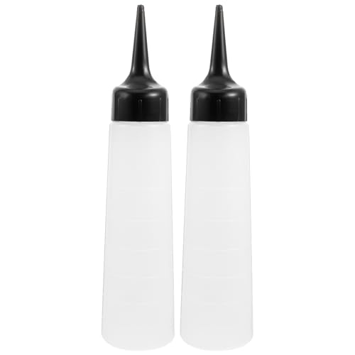 VINTORKY Bouteille de Dilution Graduée 250ml en Plastique 2 Pièces pour Stockage Liquide Pratique Embout Fin pour Bain et Shampooing