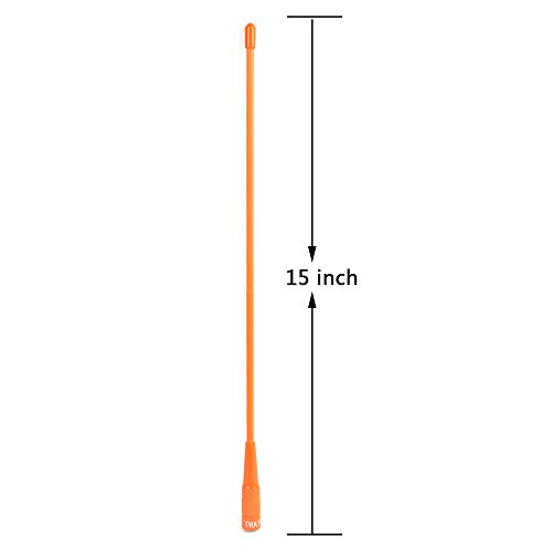 TWAYRDIO SMA-M Male 144/430MHz UHF/VHF 15inch Orange Soft Whip Handheld Radio Antenna for Walkie Talkie YAESU VX-1R VX-2R VX-3R TYT DM-UVF10 TH-UVF9 Icom